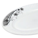 dollar store-Arcopal Dinnerware Oval Plate Black Flowers 8 inch-Classic Homeware & Gifts