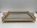 Deco Gold Metal Rectangular Serving Tray Set of 2