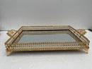 Deco Gold Metal Rectangular Serving Tray Set of 2