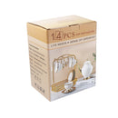 Ceramic Tea Cup and Saucer Set of 14 Pcs with Teapot and Stand