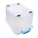 Multipurpose Plastic Stackable Storage Container Bins With Wheels 48.5*34.7*28.5 cm