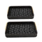 Set of 2 Deco Leather Rectangular Serving Trays with Metal Handles - Stylish Home Decor and Serving Solution