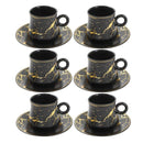 Ceramic Tea and Coffee Cup and Saucer Set of 6 pcs 100 ml