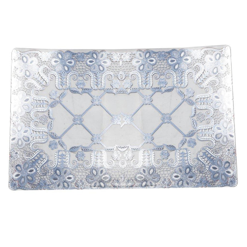 Multicolor Rectangle Metallic Marble Pattern Plastic Dining Table Placemat