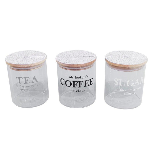 Glass Jar Storage Container Set of 3 Pcs 750 ml
