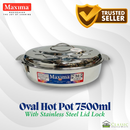 Stainless Steel Maxima Oval Hot Pot 7500ml