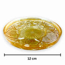 Elegant Champagne Round Tea Cup Saucer Glass Plate - 12 cm - Classic Homeware