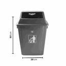 Multicolor Swing Top Rubbish Bin Plastic Waste Bin Trash Bin for Home Kitchen Office 39*27*60 cm