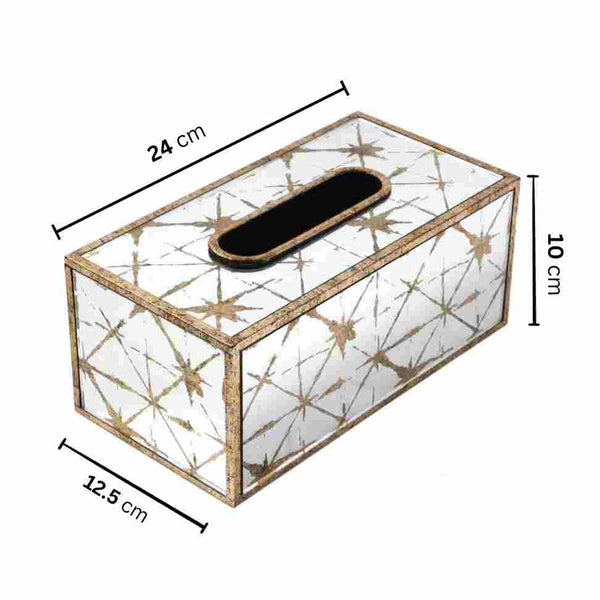 Deco Abstract Print Mirror Body Tissue Box 24*12.5*10 cm