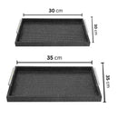 Deco Black and White Dots Rectangle Serving Tray Set of 2 Pcs Metal Handles 30*30/35*35 cm