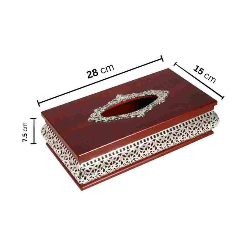 Silver Plated Tissue and Napkin Box 28*15*7.5 cm