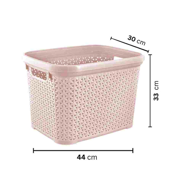 Rattan Rectangle Multipurpose Laundy Essential Basket 30 litre 44*33*30 cm