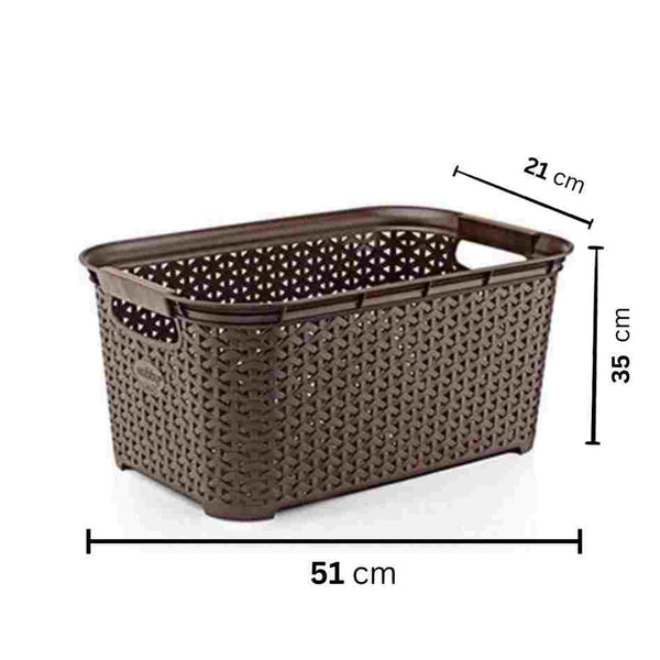 Rattan Rectangle Multipurpose Laundy Essential Basket 26 litre 51*35*21 cm
