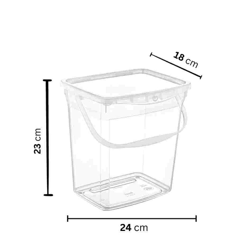 Q-Box Multipurpose Clear Plastic Laundry Hamper Detergent Basket 6 Litre 23*18*24