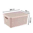 Rattan Multipurpose Modern Design Storage Organizer Box with Lid 10 Litre 34*24*15.7 cm
