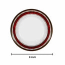 Melamine Dinner Plate Maroon Flower 8 inch - Classic Homeware and Gifts