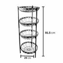 Kitchenware Black Metal Fruit and Vegetables Rack Fruit Shelf 4 Tier 28*28*91.5 cm