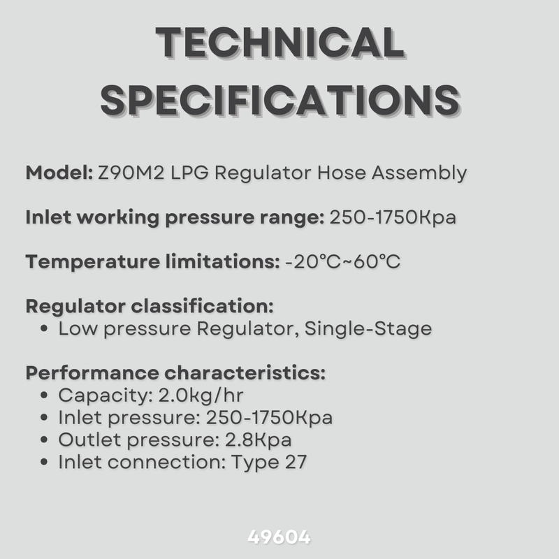 Gas Stove Regulator Low Pressure AGA Approved