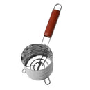 Stainless Steel Charcoal Holder wooden handle D - 12 cm ; L - 30 cm ; H - 13 cm