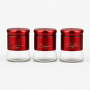 Stainless Steel and Glass Canister Set 3 Pieces