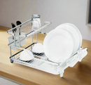 Aluminium Dish Drying Rack and Cutlery Stand 2 Tier with Removable drip Tray 45.5*35*21.5 cm