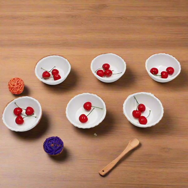 Ceramic Dessert and Nuts Bowl Set of 6 4.5 inch