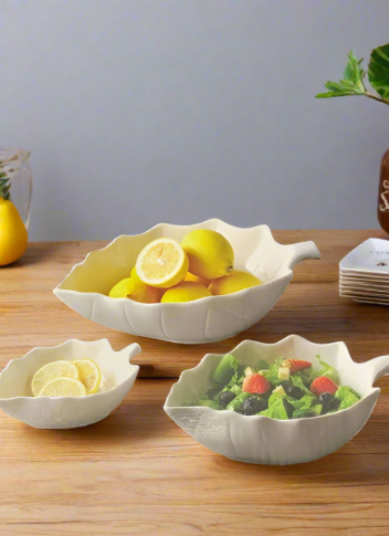 Bone China Fruit and Salad Bowl Set 3 Pcs Serving 32cm