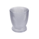 Engraved Ribbed Pattern Footed Goblets Glass Drinking Tumblers Set of 6 Pcs 250 ml