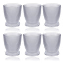 Engraved Ribbed Pattern Footed Goblets Glass Drinking Tumblers Set of 6 Pcs 250 ml