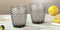 Engraved Pattern Grey Chevron Goblets Glass Drinking  Tumblers Set of 6 Pcs 300 ml
