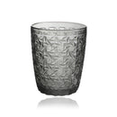 Engraved Pattern Grey Goblets Glass Drinking  Tumblers Set of 6 Pcs 300 ml