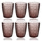 Engraved Pattern Pink Rose Chevron Goblets Glass Drinking  Tumblers Set of 6 Pcs 300 ml