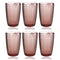 Engraved Pattern Pink Rose Chevron Goblets Glass Drinking  Tumblers Set of 6 Pcs 300 ml