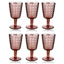 Multipurpose Engraved Chevron Pink Rose Footed Glass Tmblers Set of 6 Pcs 350 ml