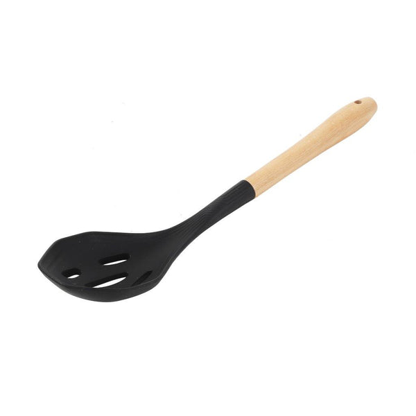 Wood and Silicone Slotted Spoon Mixing Spoon 32*7.4 cm