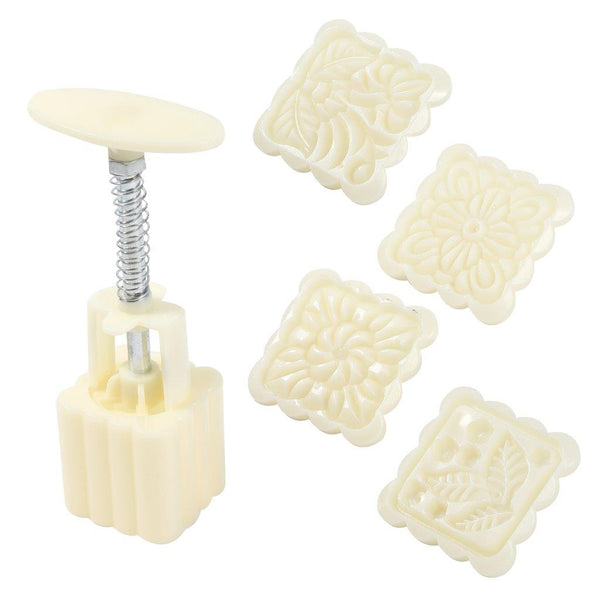 Plastic Maamoul Moon Cake Mould Pastry Mould 4 Stamps 15*6.5 cm