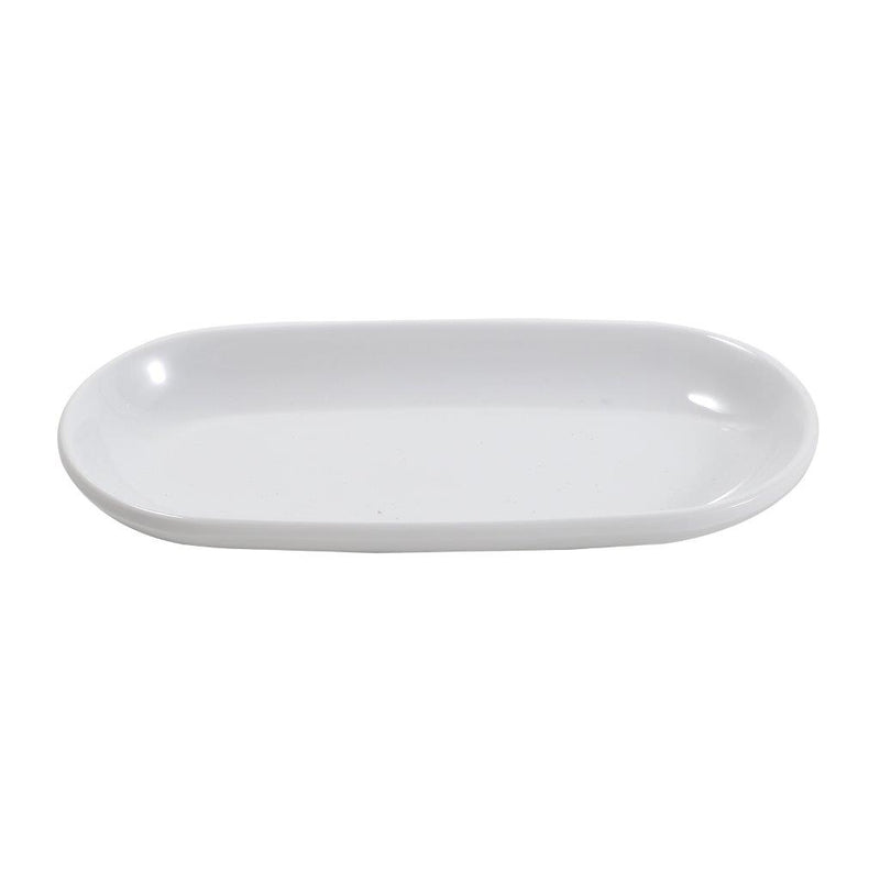 Vanilla White Melamine Platter Side Dish Plate Oval Serving Plate 15*9 cm