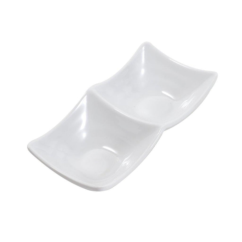 Melamine Mini Divided Dish Plate Dipping Bowl Sauce Dish 16*8 cm