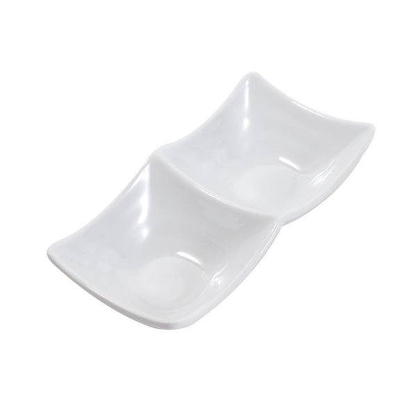 Melamine Mini Divided Dish Plate Dipping Bowl Sauce Dish 16*8 cm