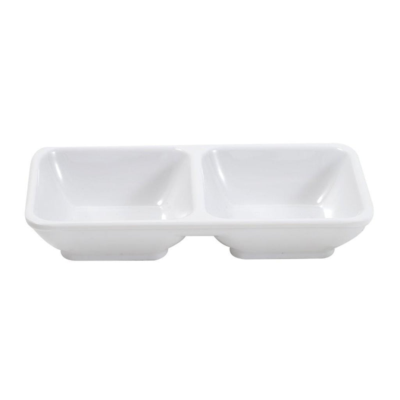 Melamine Mini Divided Dish Plate Dipping Bowl Sauce Dish 13cm*6.5cm*2.5 cm