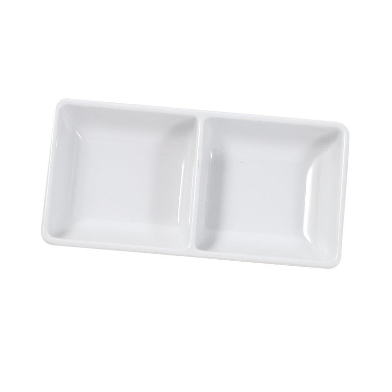 Melamine Mini Divided Dish Plate Dipping Bowl Sauce Dish 14.5cm*7cm*3 cm