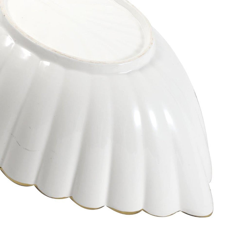 White Ceramic Gold Rim Oval Bowl Platter Fine Porcelain Dinnerware Tableware Serving Dish 35*23*11.5 cm