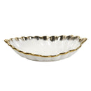 White Ceramic Gold Rim Oval Bowl Platter Fine Porcelain Dinnerware Tableware Serving Dish 46.5*30.5*9.5 cm