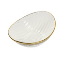 White Ceramic Gold Rim Oval Bowl Platter Fine Porcelain Dinnerware Tableware Serving Dish 27*19*10 cm