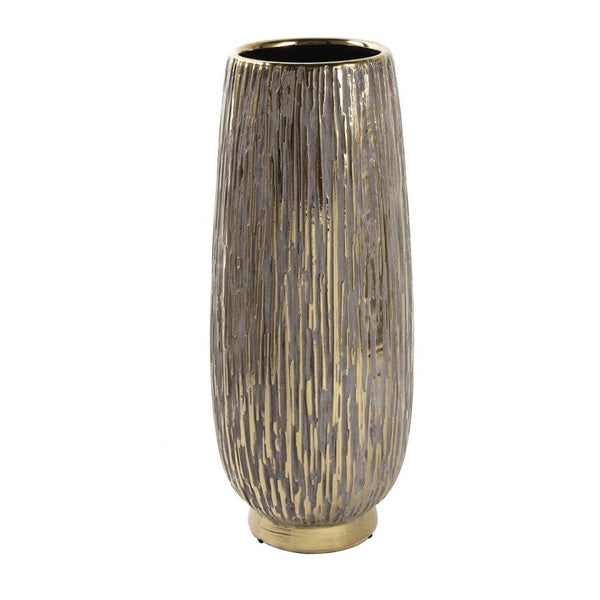 Home Decor Vintage Craft Vintage Craft Vessel Shape Ceramic Vase Flower Vase Gold Abstract 13*25 cm
