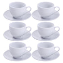 Canvas White Ceramic Coffee Cup and Saucer Set of 6 Pcs 80 ml