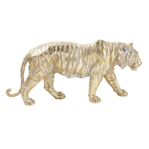 Sculpture Statue Resin Figurine Tiger Metallic Gold Color 43*20 cm