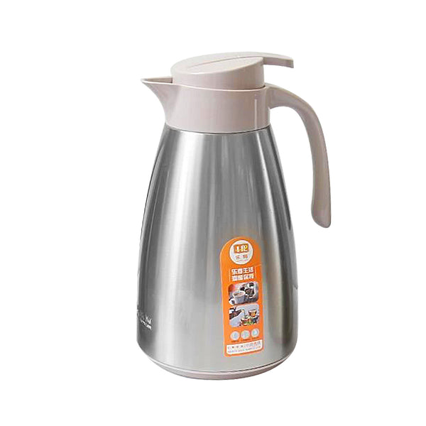 Vacuum Insulated Plastic Thermos Flask Silver 1.6 Litre