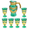 Multicolor Deco Water and Beverage Jug Decanter 1.5 L and Tumblers 7*13 cm Set of 7 Pcs