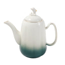 Ceramic Tea Cup and Saucer Set of 8 pcs with Teapot and Tray Turquoise Pearl Pot 1100 ml Cup 220 ml
